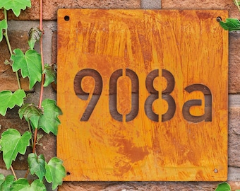 Custom Corten signboard, Corten signage, Rusty yard wall art, Modern House Sign, Rusty Sign, Corten signboard with house number, wall hanger