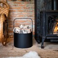 Decorative Bucket for Home, Metal Bucket, Black Bucket, Bottle Basket, Bar Bucket, Home Basket With Handle, House Basket,Wood Basket
