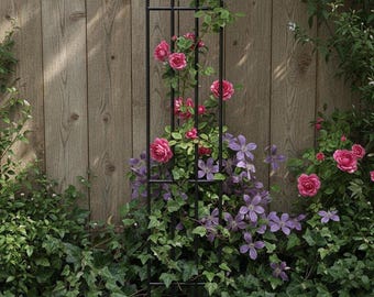 Traliccio da giardino in acciaio - Struttura alta per arrampicata, disponibile con finitura nera o ruggine.