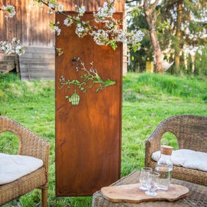 Patina Rust Privacy Screen - Decorative Metal Garden Panel