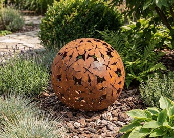 Patina-Deko-Kugel, Patina-Gartendekoration, Rost, keltische Gartendekoration, Patina-Dekoration, Garten-Rost-Dekoration, Gartendekoration