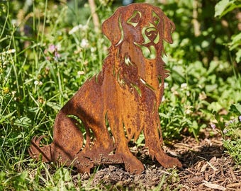 Golden Retriever Garden Stake | Rusty Metal Dog Silhouette | Steel Yard Art | Golden Retriever Lover Gift | Handmade Outdoor Decor
