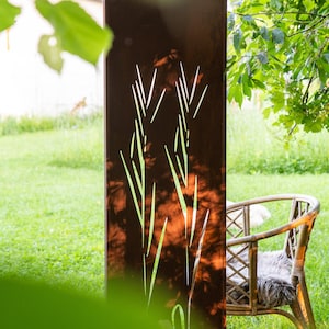 Rust Patina Garden Privacy Screen, Metal Panel (Easy Install)