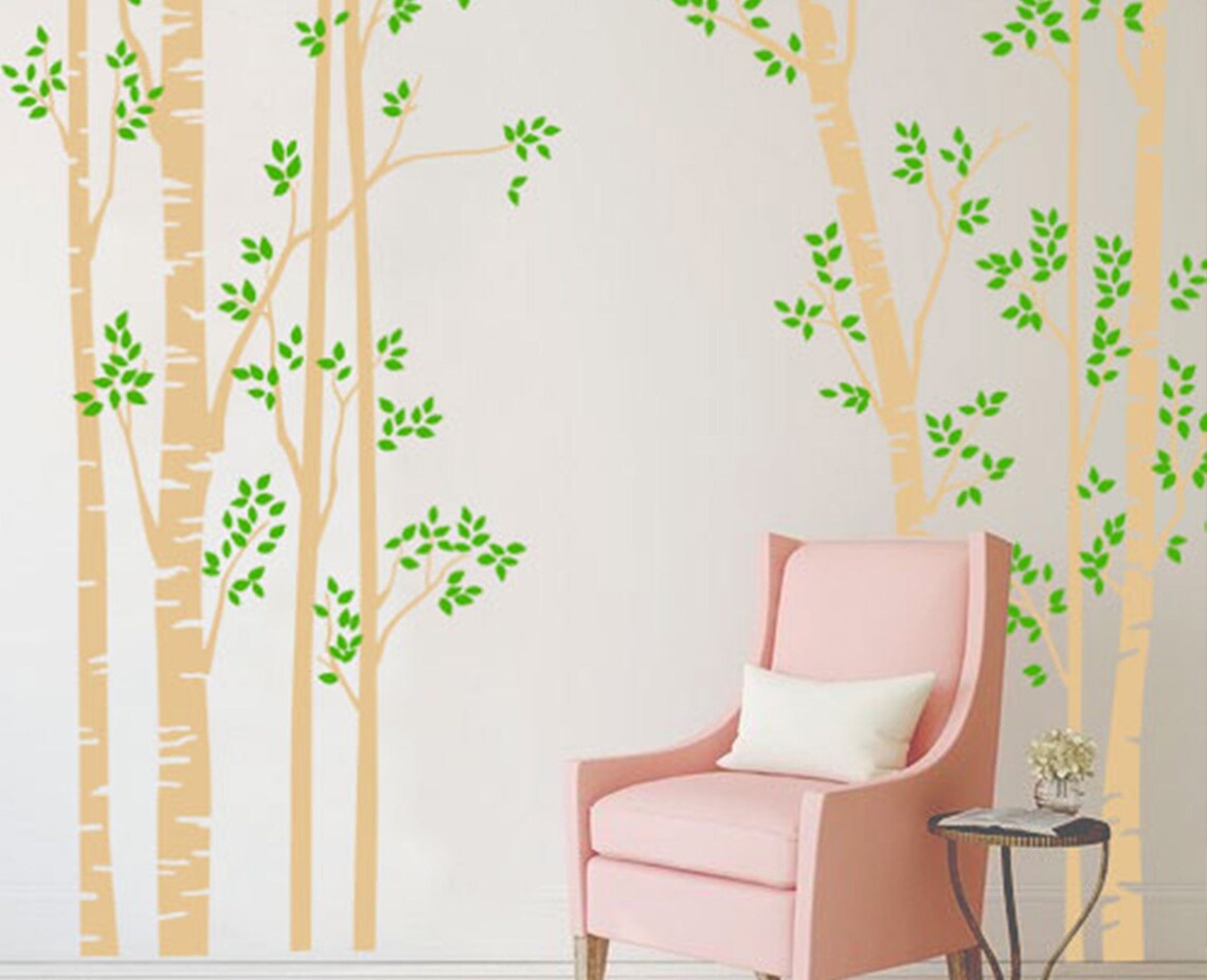 Birch tree wall decal Vinyl Wall decal Wall sticker Customize Etsy