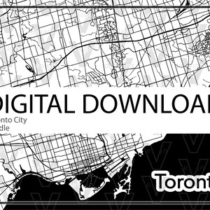 Toronto City Map Bundle - SVG/DXF Vectors & PNG Black and White Printable Digital Download Files