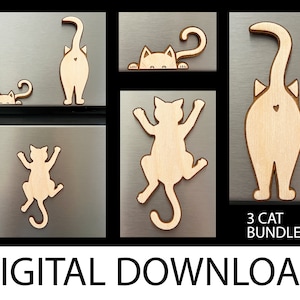 Katzen Bundle (Klettern, spähen und süßer Hintern) SVG / DXF Vektor digitaler Download