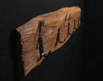 Coat Rack, Solid Wood Hooks, Rustic Wood Hanger, Wall Mount Coat Shelf, Entryway organizer, Hallway or Mudroom Shelf