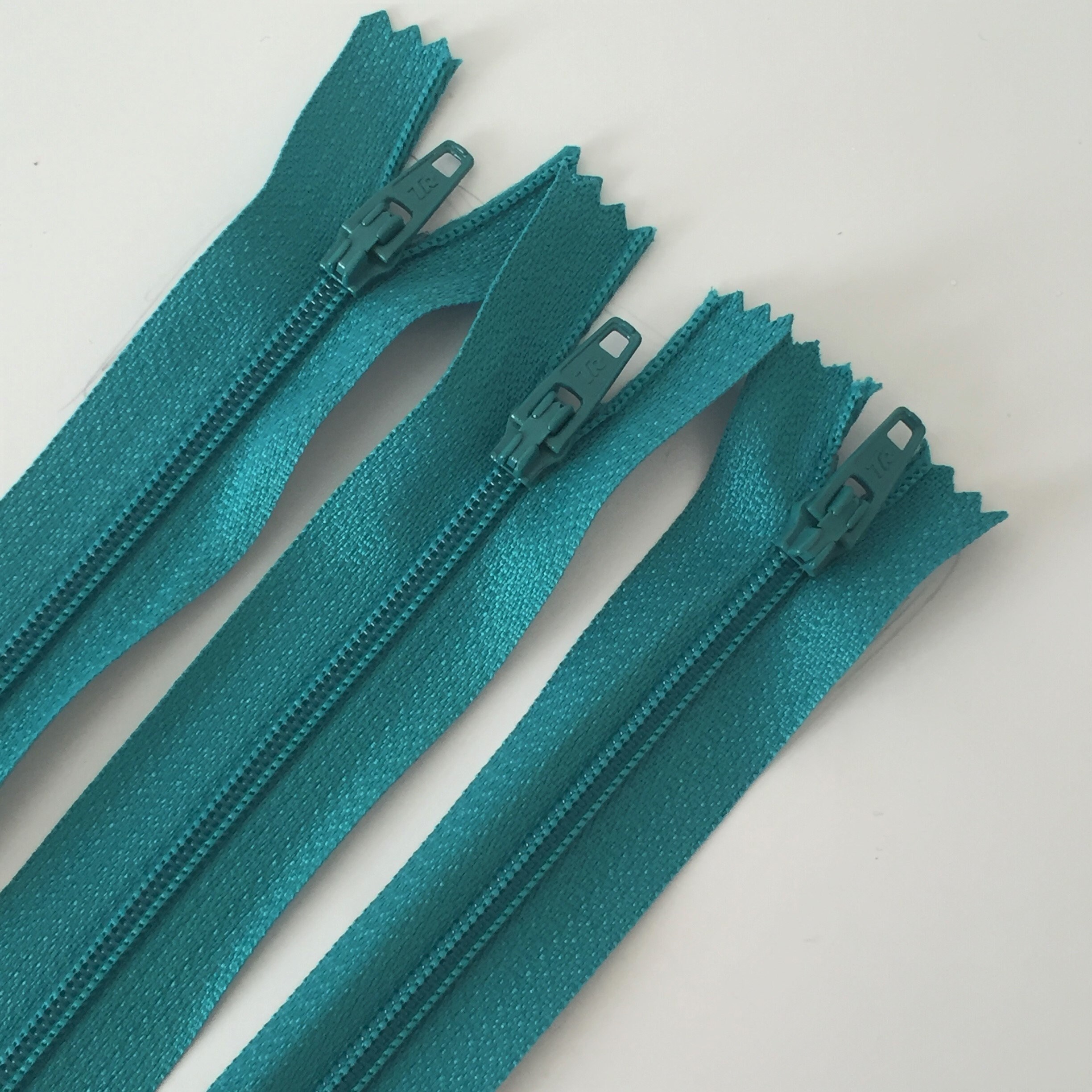 Teal Zips Pack 0f 3 Nylon Closed End teal Zippers Etsy