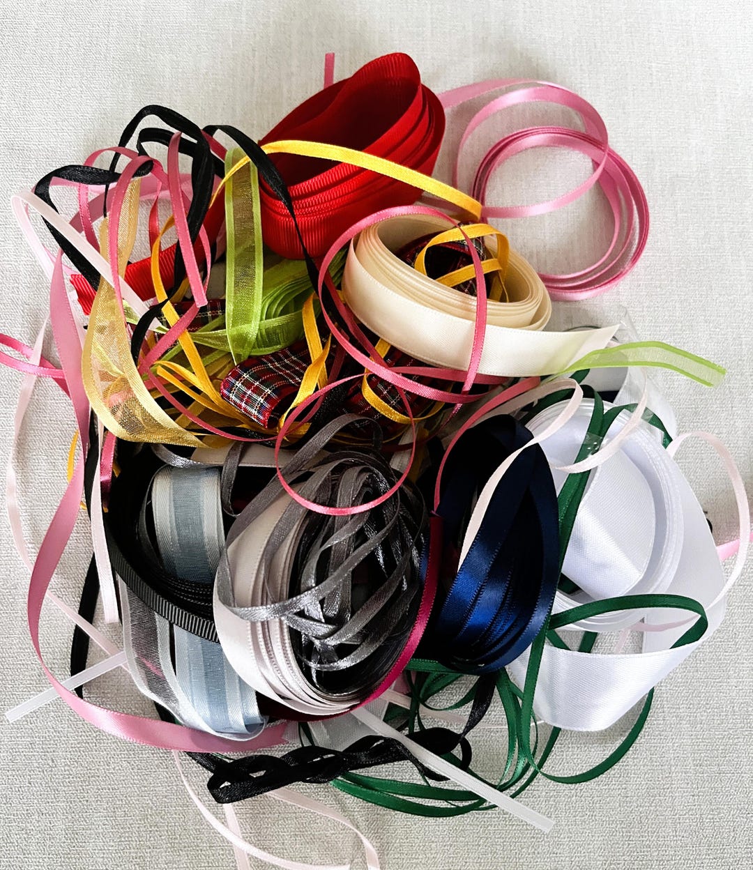 Ribbon Bundle, 40 Ribbons, 2 Metre Lengths of Mixed Ribbon, - Etsy UK