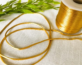 Silky Gold rattail cord, 3mm silky satin thread, 5 metre  price