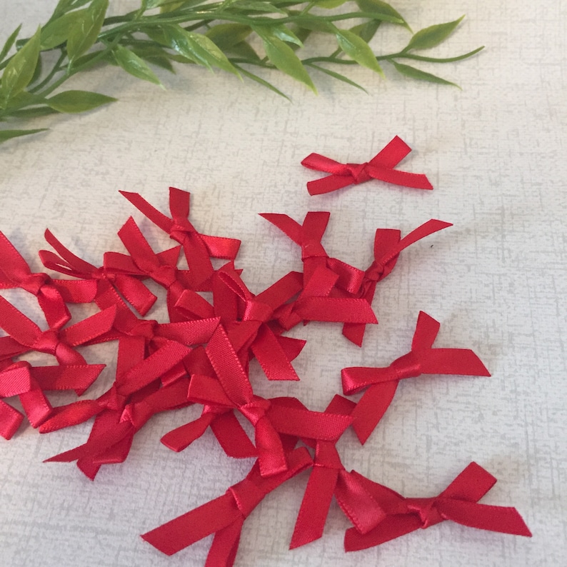 Red satin bows x 25 pack of red ribbon bows BOW07RD Etsy