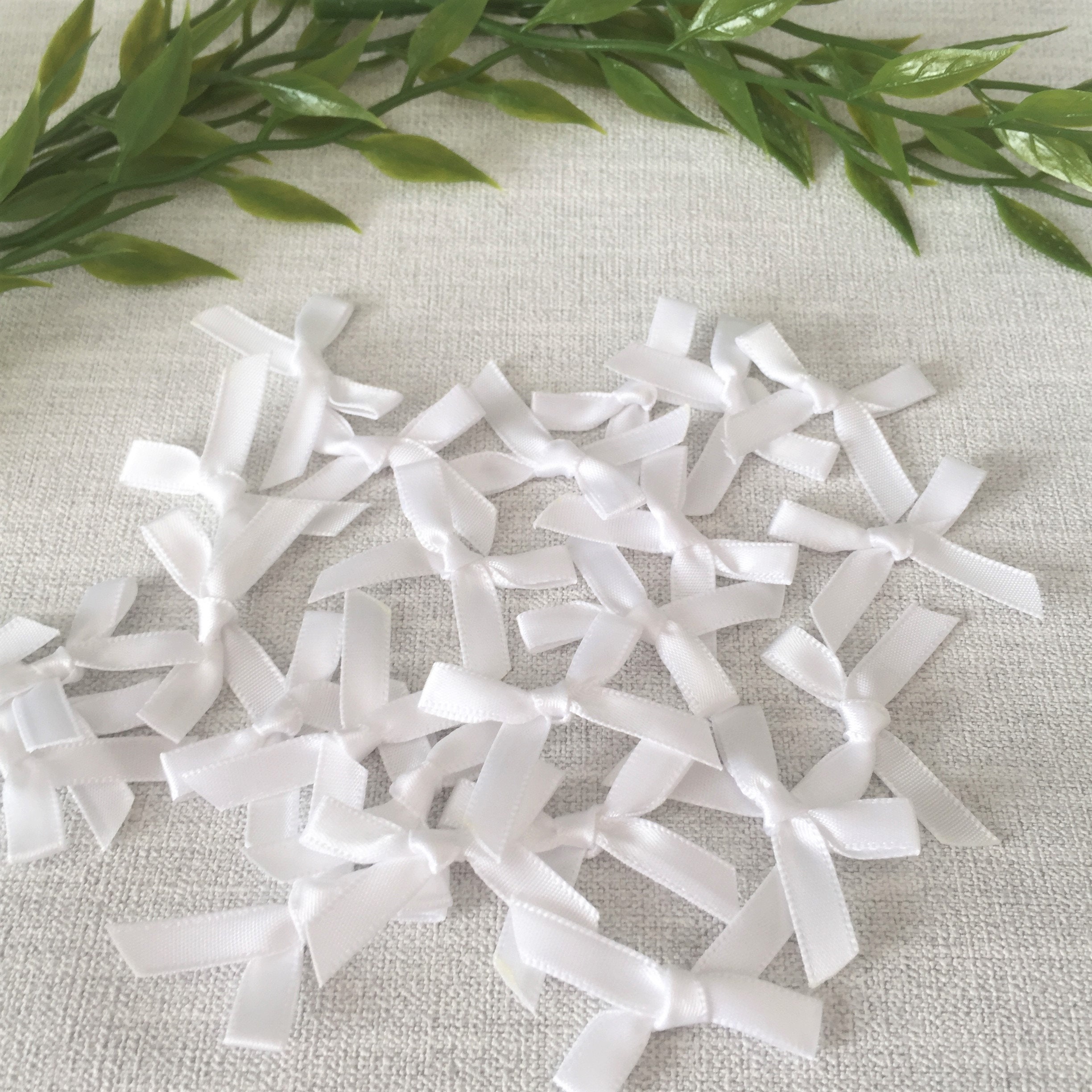 White Satin Bows X 25 Pack of White Ribbon Bows BOW07WH Etsy UK