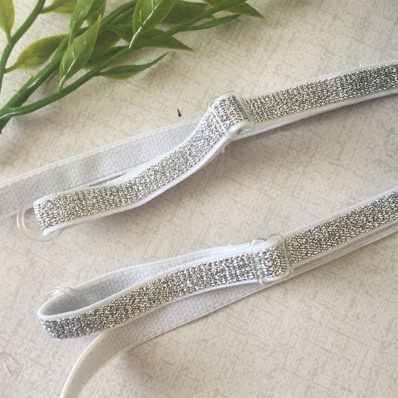 Lingerie Straps Silver Bra Straps. Pair of Brasserie Straps Etsy UK
