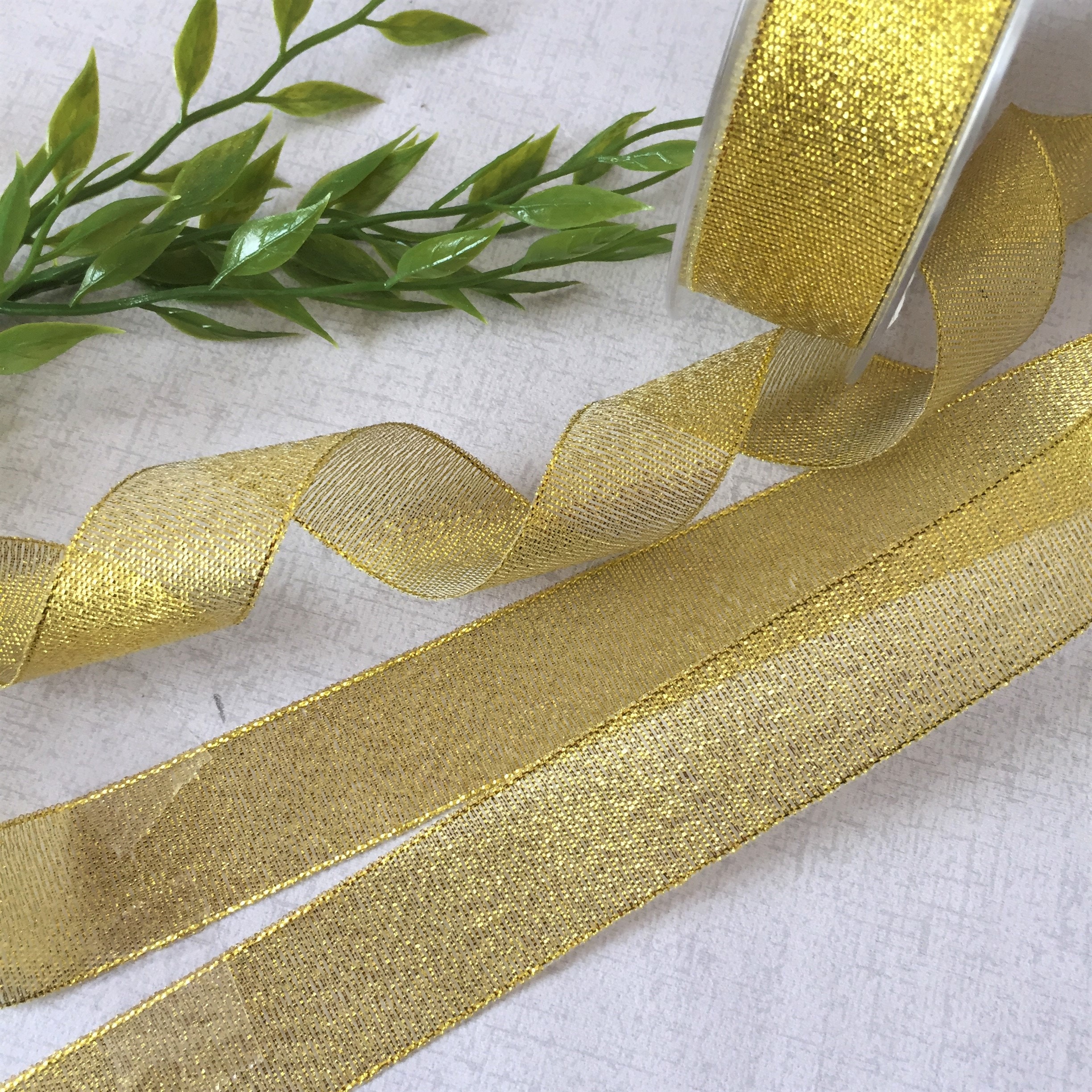 Gold lurex ribbon 3 metre price 16mm wide wide gold ribbon Etsy