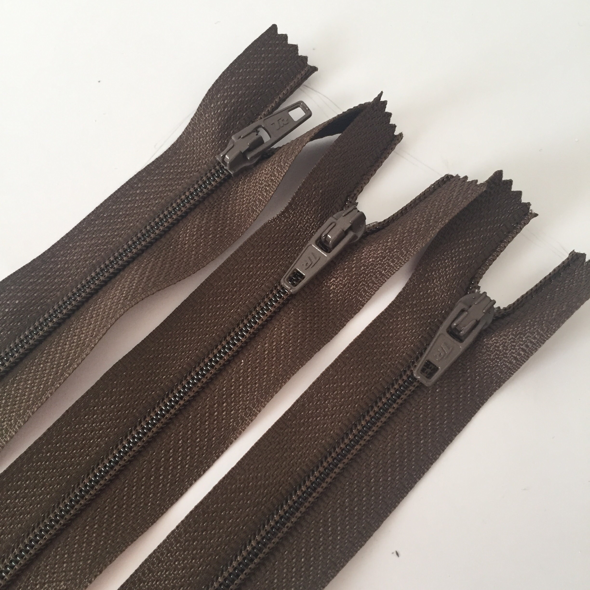 Dark Brown Zips Pack 0f 3 Nylon Closed End brown Zippers Etsy