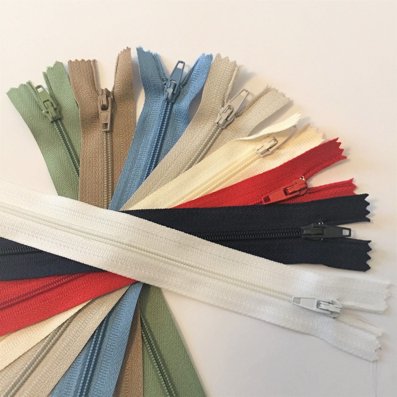 8 inch multi colour zips pack of 8 zip pack Etsy