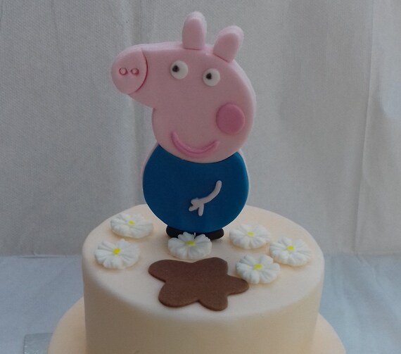 Handmade George Pig 5inch Set Edible Personalased Cake Toppers Etsy