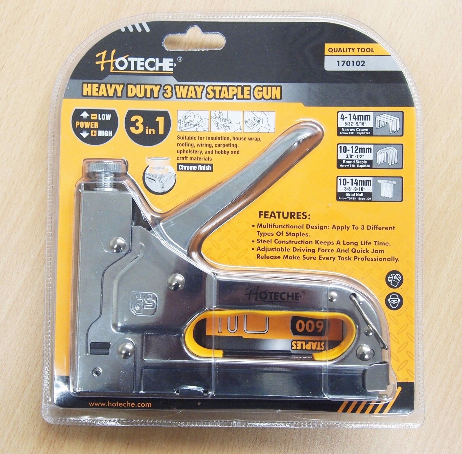 Heavy Duty 3 in 1 Hand Staple Gun Tacker Chromed with 600 Etsy