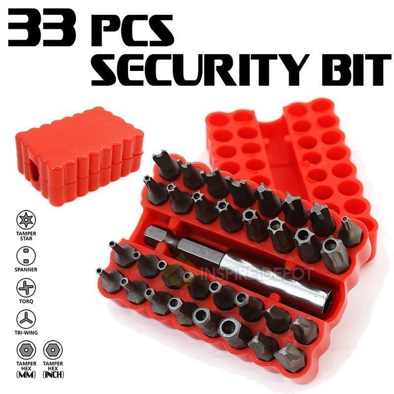 33pc Security Tamper Proof Torq Torx Hex Bit Set Includes Etsy