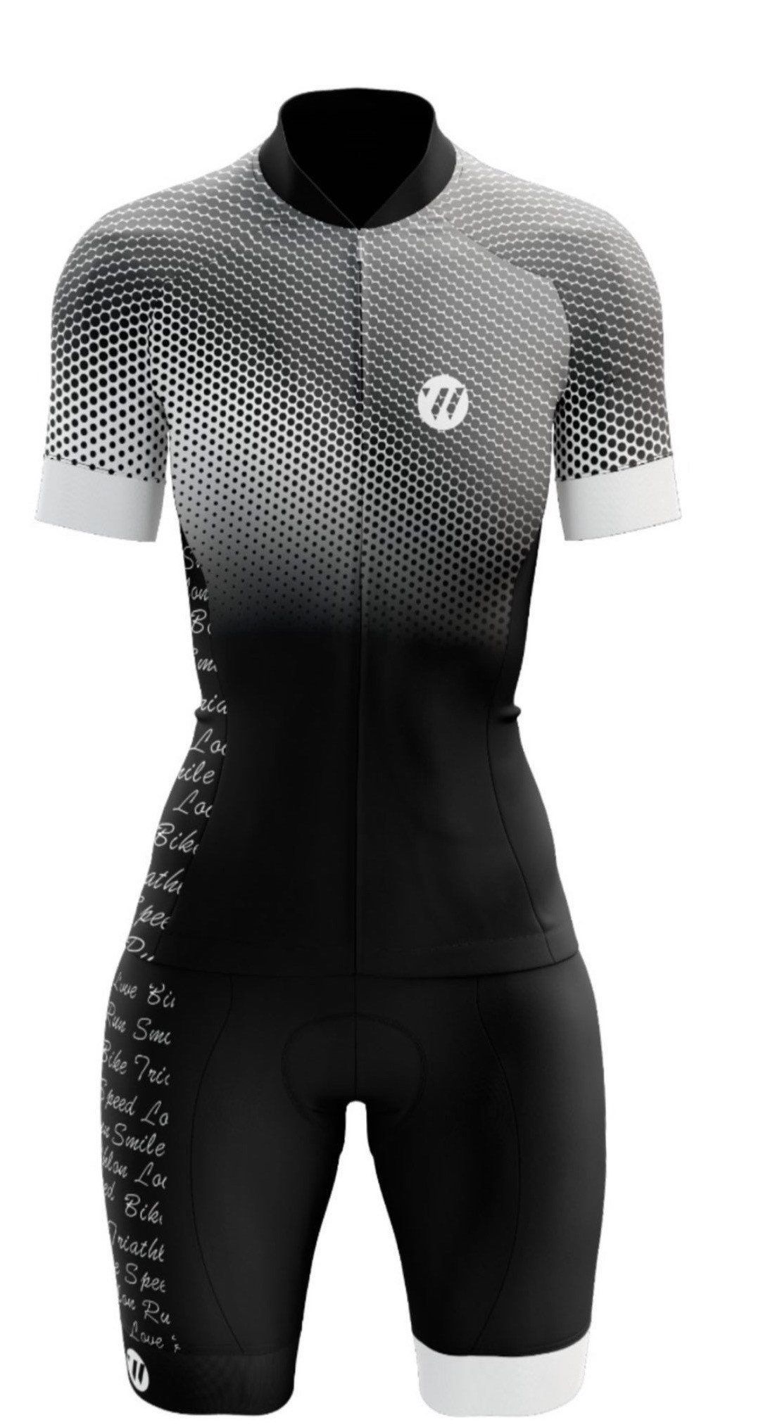 Download Black and white , Trisuit , Sports Apparel Template, Biker Jersey, Cycling Clothing Mockup, T ...