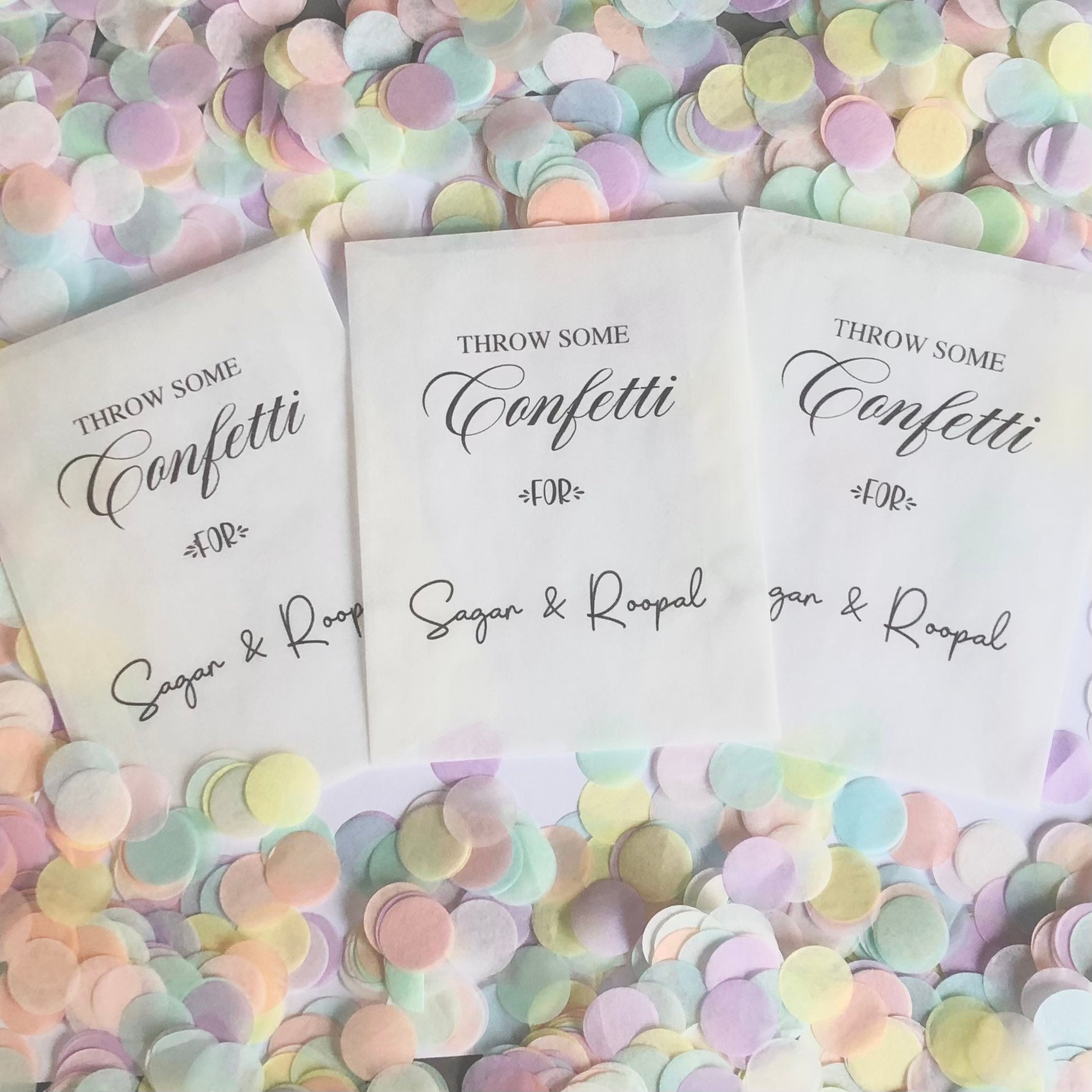 Personalised Wedding Confetti Bags Etsy UK