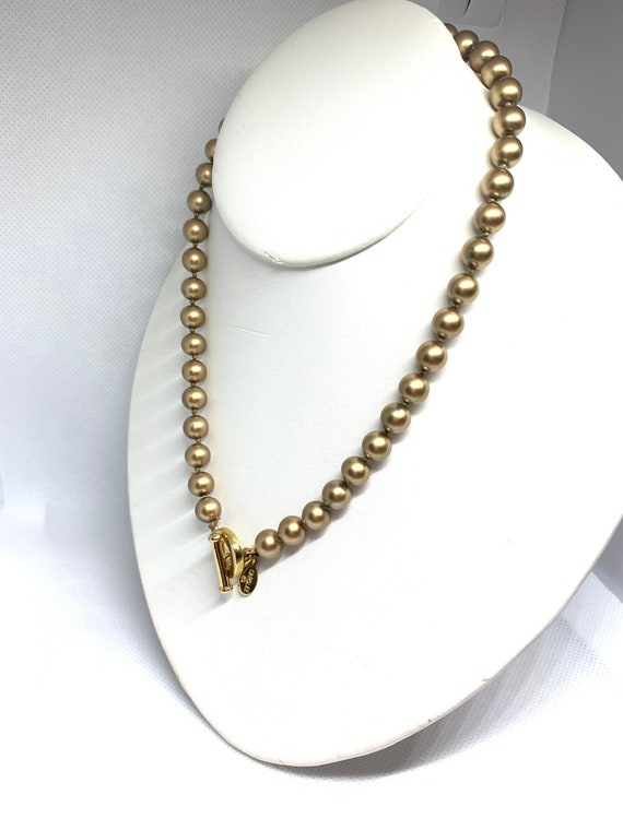 Vintage Carolee matte gold ball gown necklace - image 4