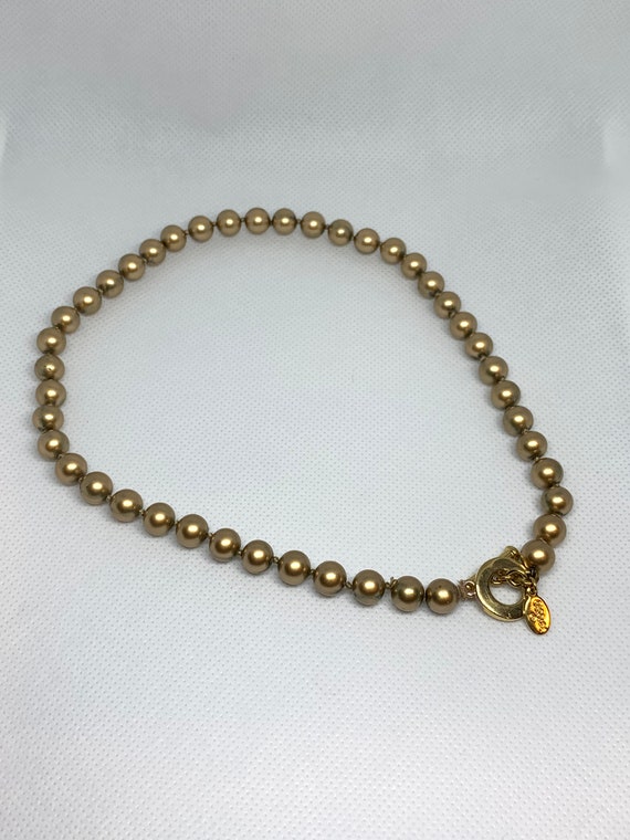 Vintage Carolee matte gold ball gown necklace - image 7