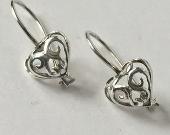 Sterling silver heart earrings