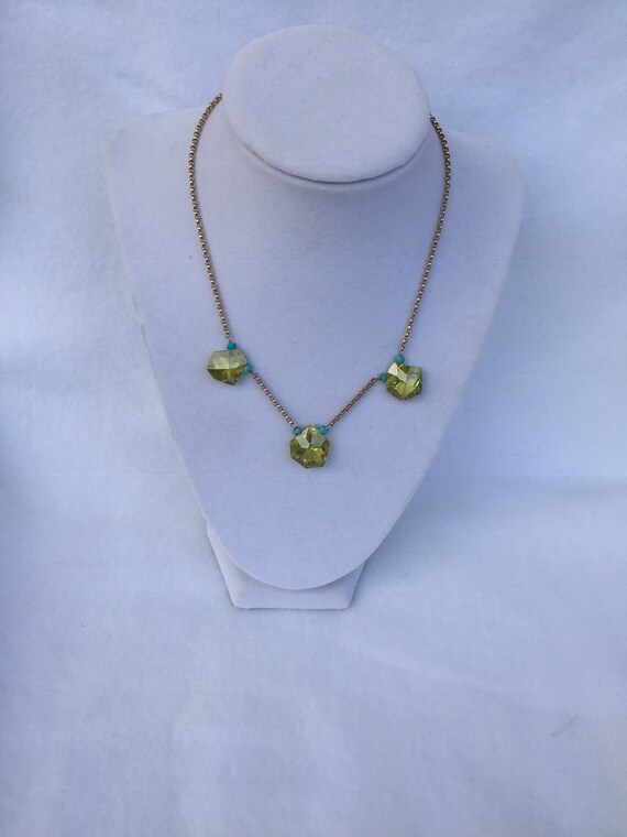 Sogoli Green Peridot and gold necklace.