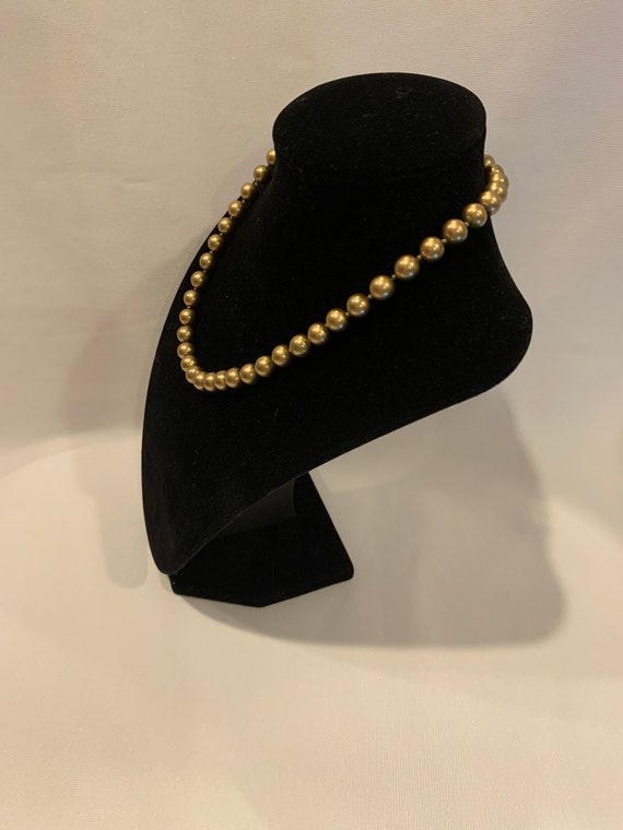 Vintage Carolee matte gold ball gown necklace - image 2