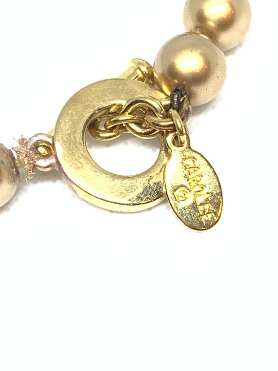 Vintage Carolee matte gold ball gown necklace - image 6