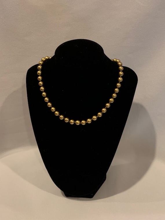 Vintage Carolee matte gold ball gown necklace - image 1