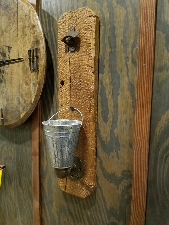 Reclaimed Barnwood Wall Mounted Bottle Opener Etsy