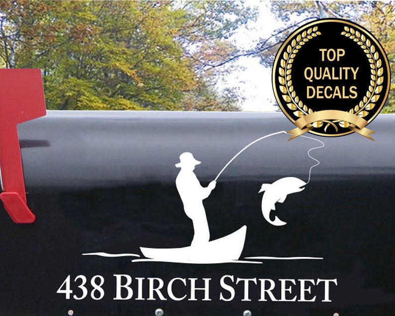 Mailbox Fisherman Decal Trout Decal Fishing Decal for Etsy