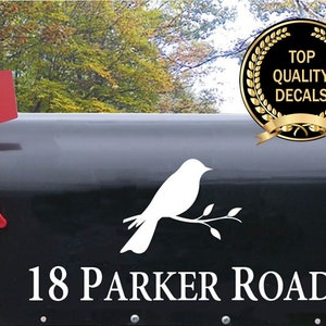 Mailbox Decal - Mailbox Bird Decal - Bird sticker for mailbox - personalized address sticker - custom address sticker - mailbox ideas