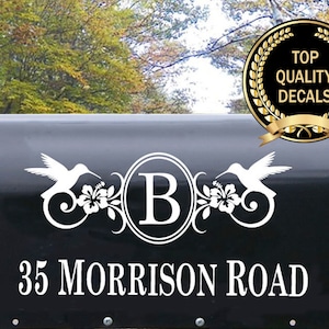Mailbox Decals - mailbox stickers - mailbox hummingbird decal - hummingbirds for mailbox - mailbox address sticker