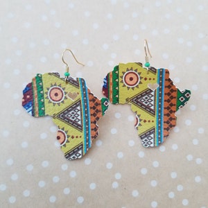 Faux Leather Dangle Earrings for Women, Earrings for Teens, Tribal Earring, Africa Earring, Colorful Earrings, Drop Earring