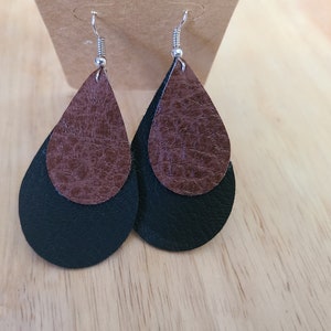 Faux Leather Dangle Earrings for Women, Earrings for Teens, Birthday Gift for Mom, Teardrop Earrings, Drop Earring