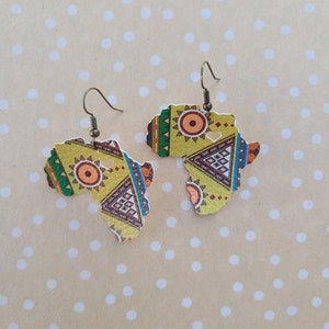 Faux Leather Dangle Earrings for Women, Earrings for Teens, Africa Earring, Tribal Pattern Earrings, Colorful Earrings, Drop Earring