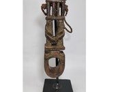 Antique Ethnic Art Used Wooden Ghurra Butter Key Neti Churner from Nepal , Ethnic Tribal Primitive collective Art GS1 , FREE SHIPPING
