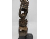 Antique Ethnic Art Used Wooden Ghurra Butter Key Neti Churner from Nepal , Ethnic Tribal Primitive collective Art GS4 , FREE SHIPPING