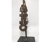 Antique Ethnic Art Used Wooden Ghurra Butter Key Neti Churner from Nepal , Ethnic Tribal Primitive collective Art GS7, FREE SHIPPING