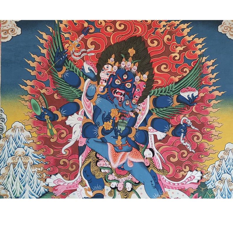 Hand Painted Hayagriva Thangka From Nepal Wall Hanging Etsy Hong Kong