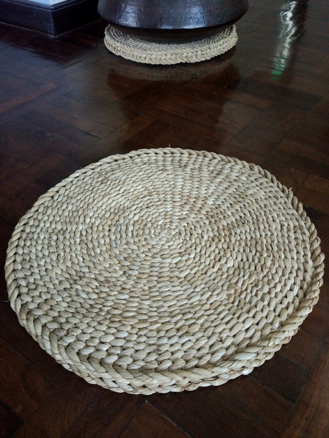 Lot of 4 Yoga Mats Size 44 Cm in Diameter Nepali Hay Straw Mat Etsy