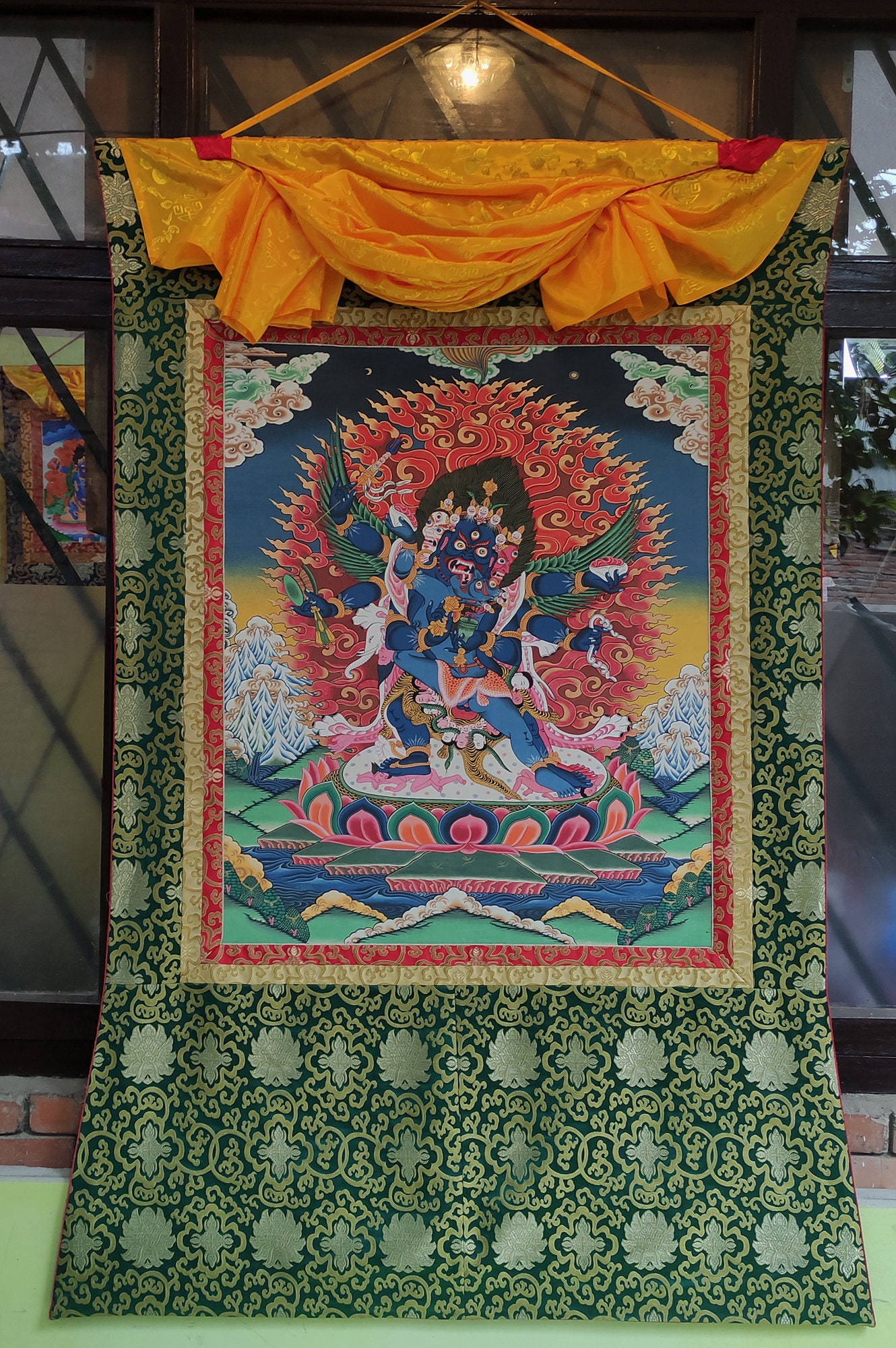 Hand Painted Hayagriva Thangka From Nepal Wall Hanging Etsy