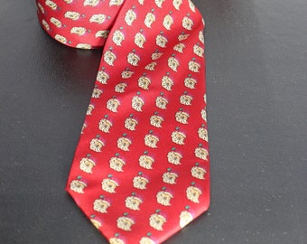 Unisex Christmas Necktie, Men Holiday Accessory, Santa Claus Face, Marshal Field's