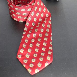 Unisex Christmas Necktie, Men Holiday Accessory, Santa Claus Face, Marshal Field&#39;s