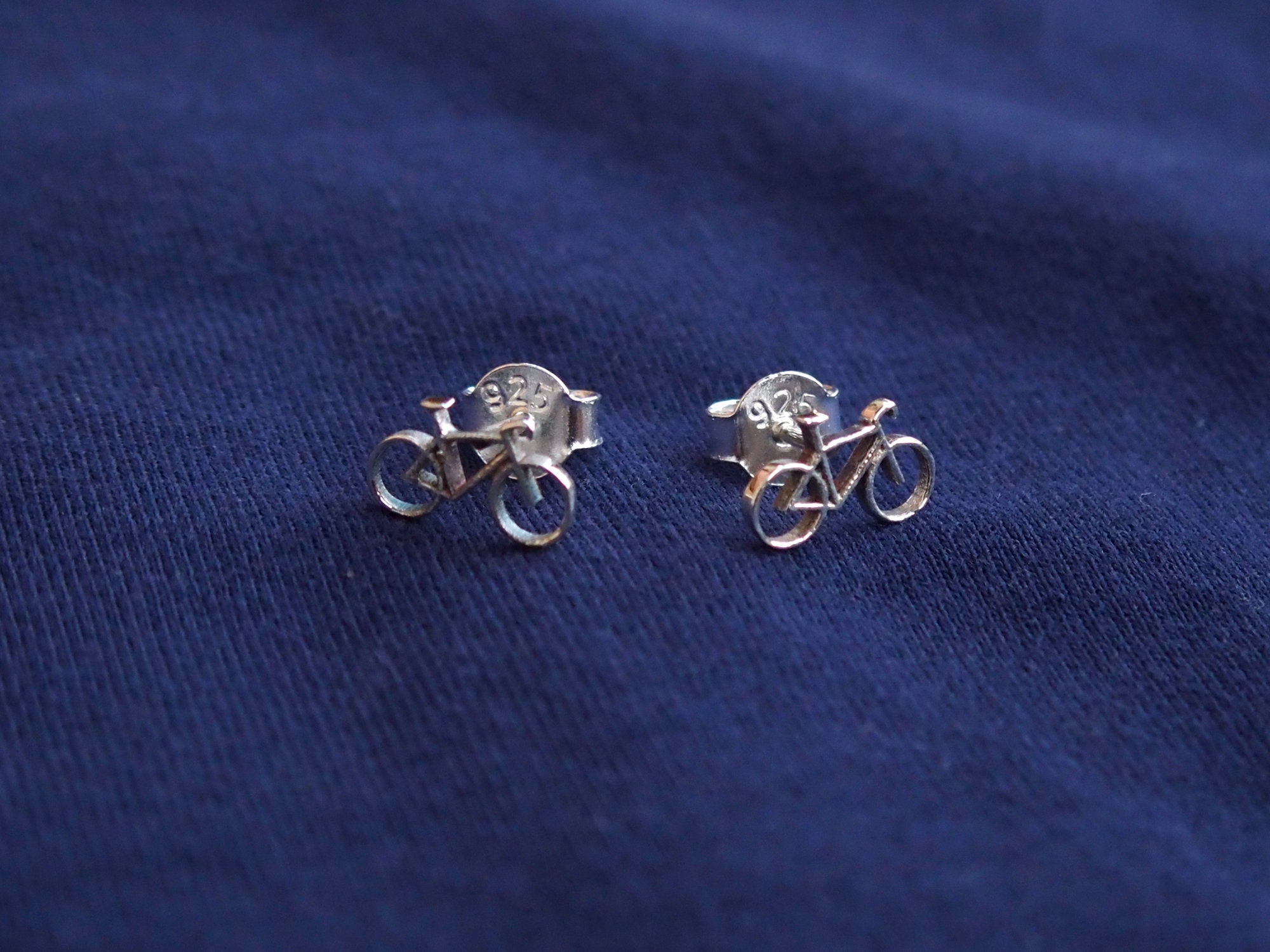 Orecchini A Goccia In Argento Sterling 925 Con Forma Di Bicicletta, Drop Bikes, Unisex - 2