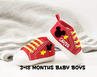 Mickey Mouse First birthday, Mickey Mouse Baby Shoes, Mickey Birthday, Disney, Disneyland, Disneyworld, First Birthday Gift
