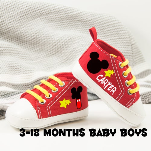 Mickey Mouse First Birthday Mickey Mouse Baby Shoes Mickey Etsy